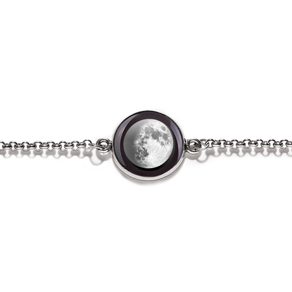 2020 Full Moon Leather Bracelet Handmade Glass Dome MOON Lunar
